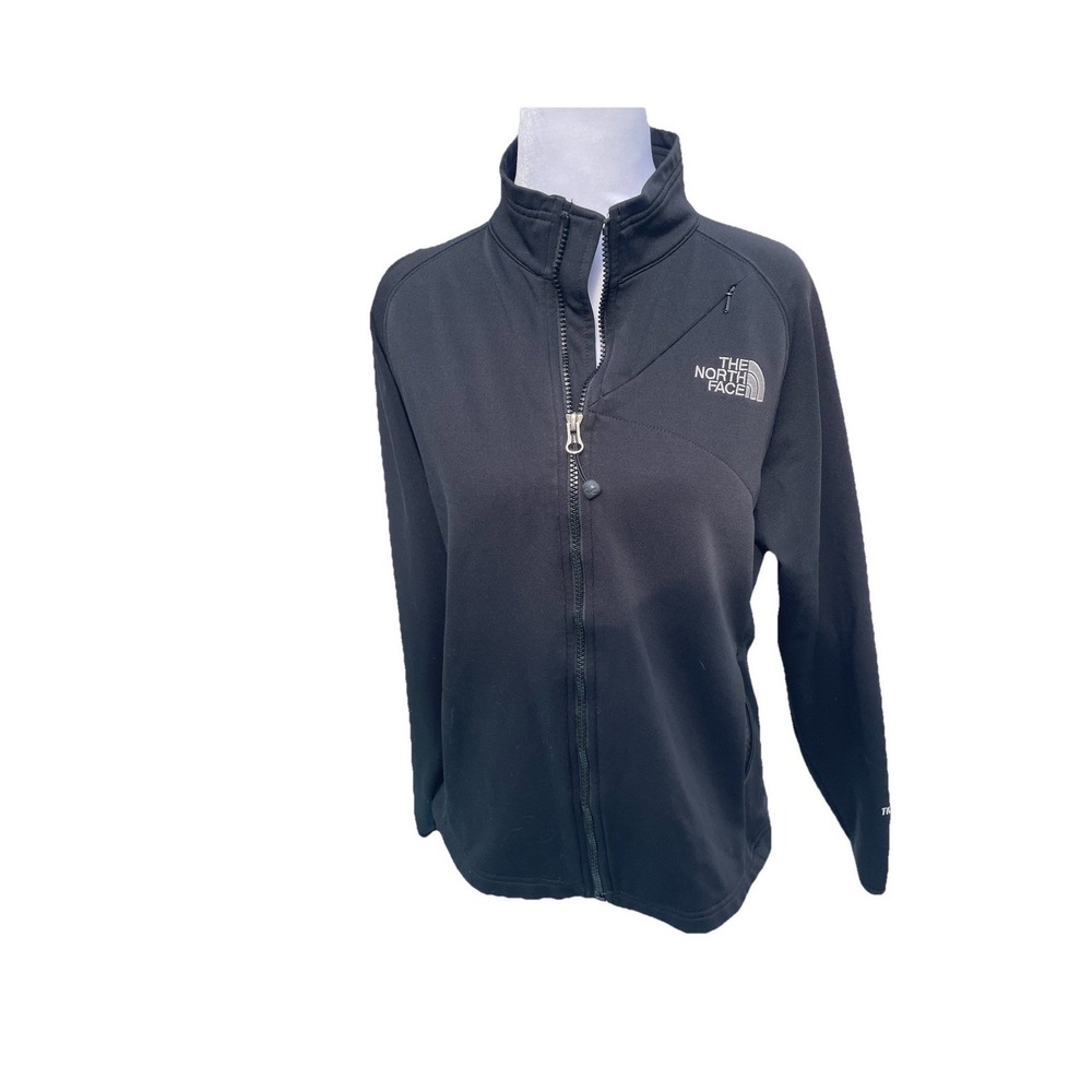 The North Face Womens TKA Stretch‎ Full Zip Jacket Black Mock Neck Medium